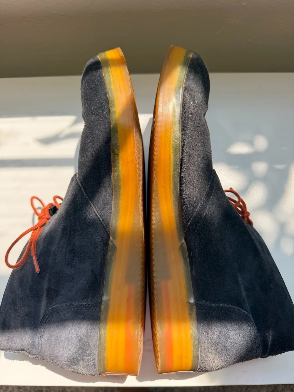 Diesel Men's Black Suede Chukka Boots with Orange Laces